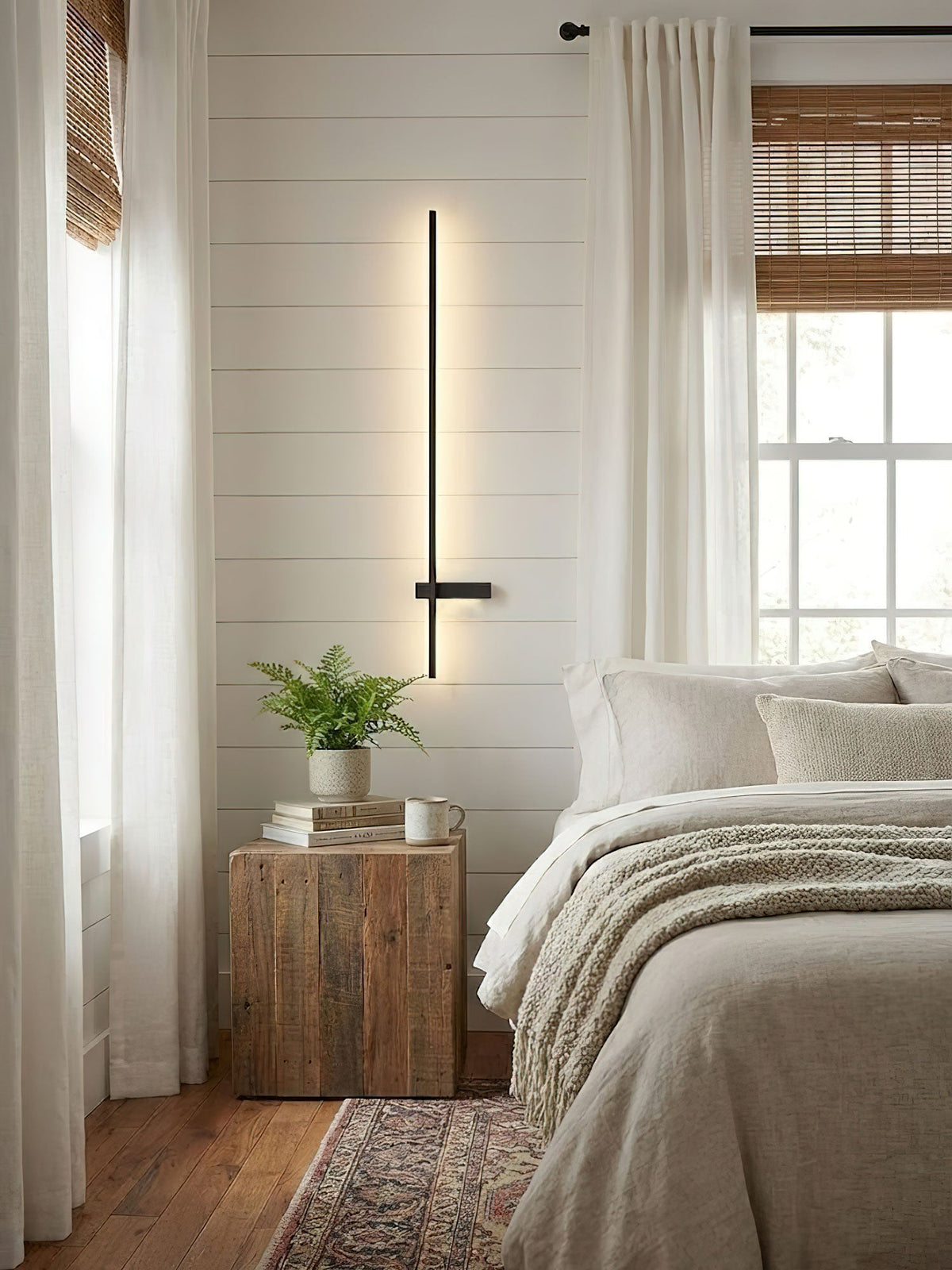Mesv Lineair Oplaadbaar Zwart Wandlamp