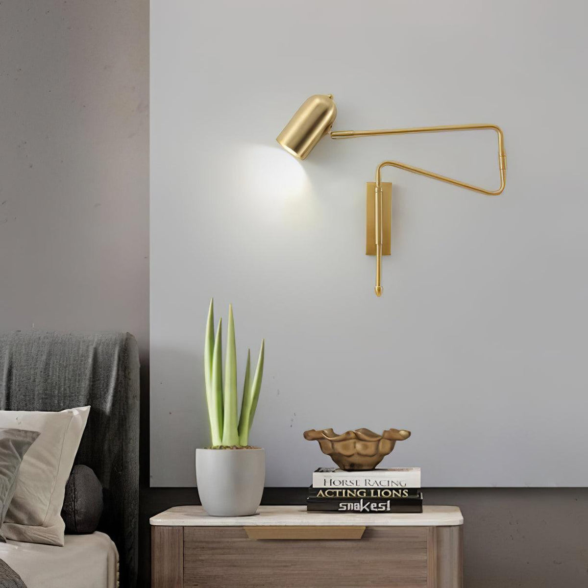 Nox verstelbare arm wandlamp met stekker
