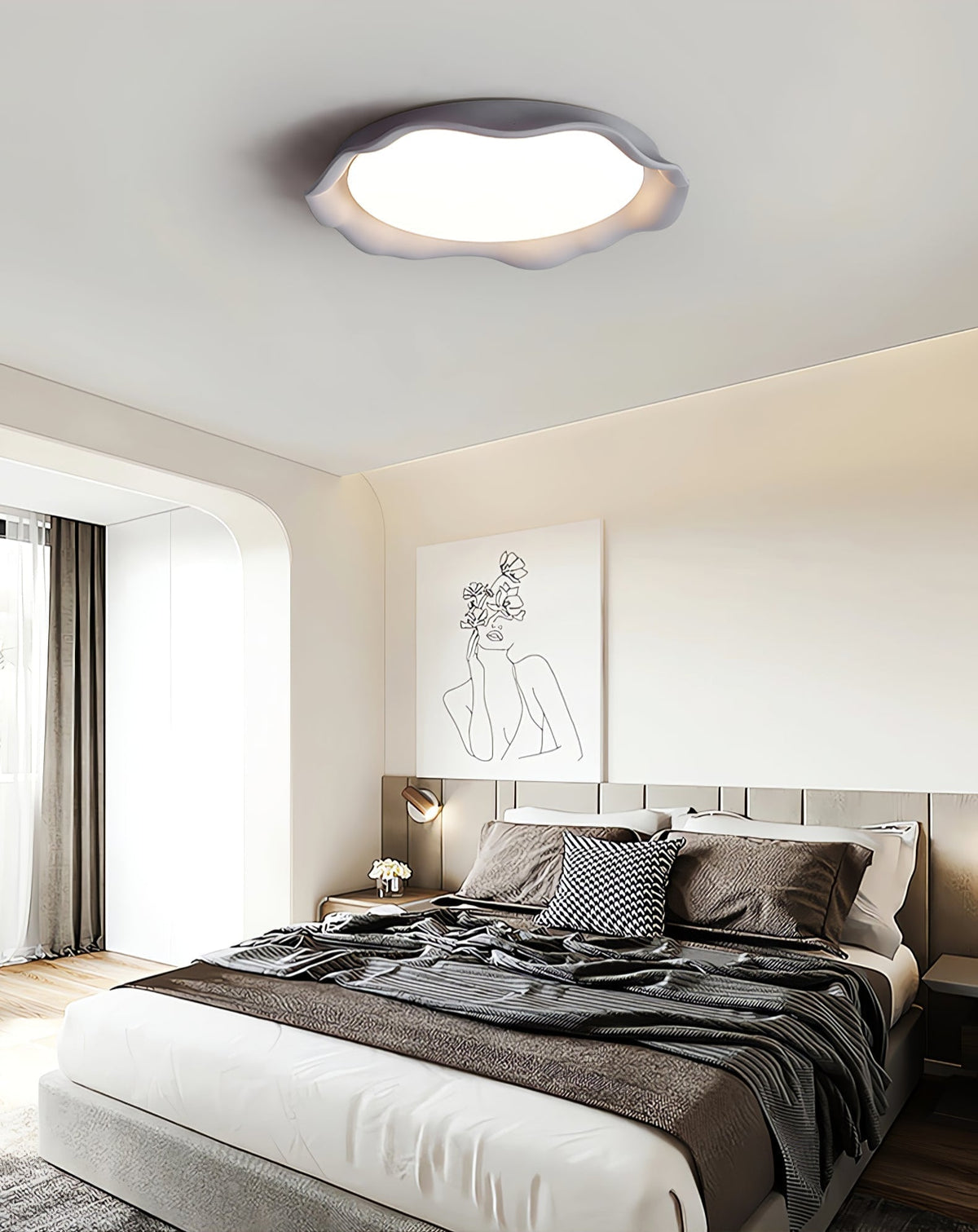Idoraris moderne minimalistische plafondlamp van microcement