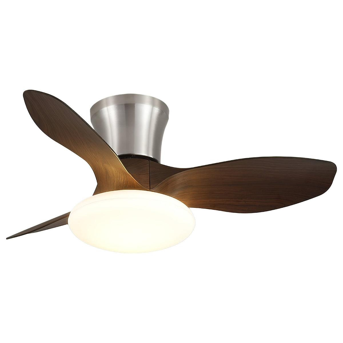 Velora Moderne plafondventilator met verlichting van walnoothout