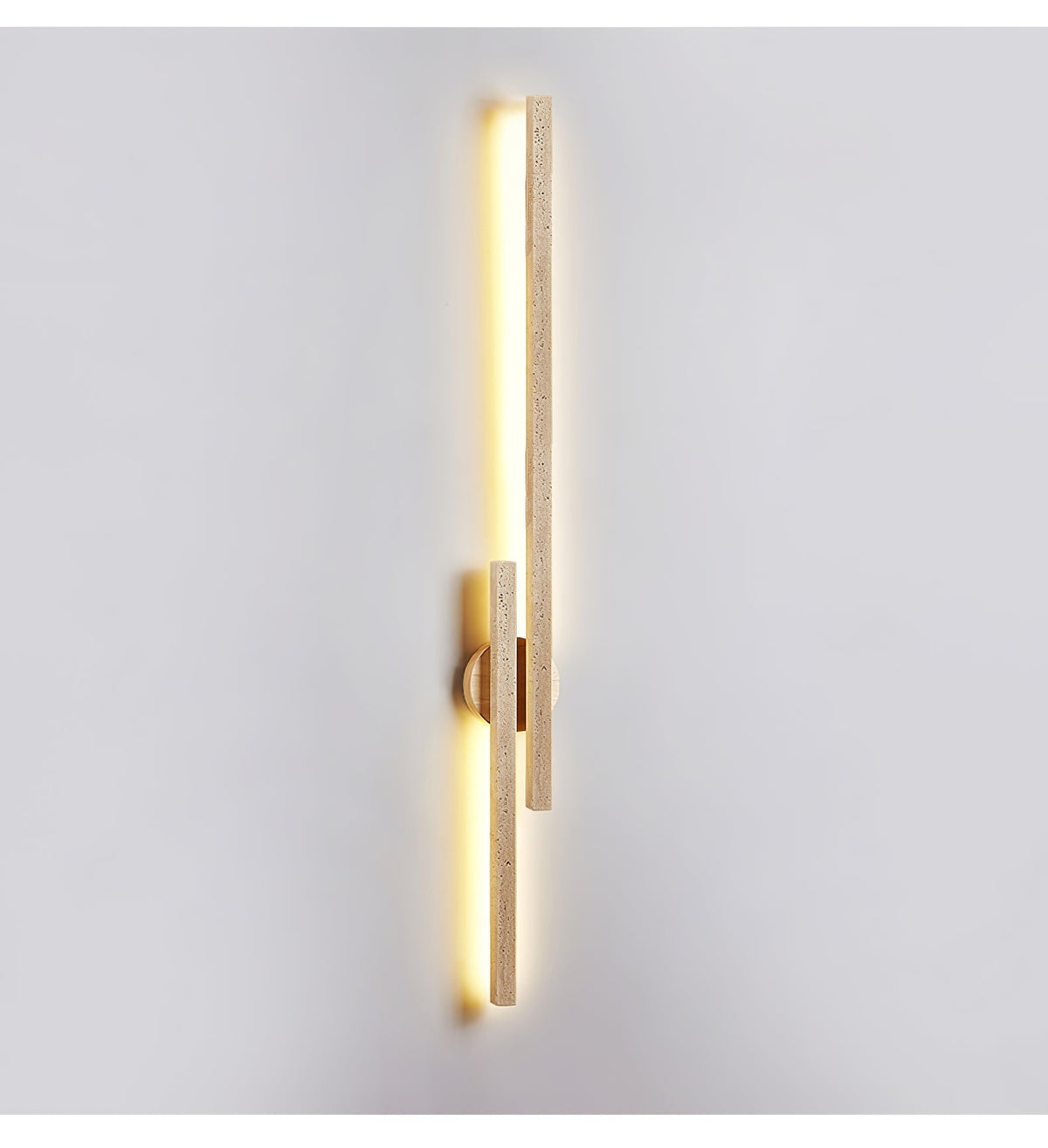 Myliryra wandlamp in walnotkleur met geel travertin