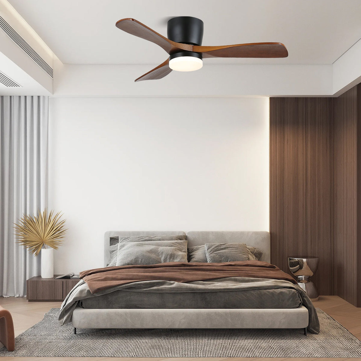 Brinor minimalistisch houten plafondventilator met verlichting