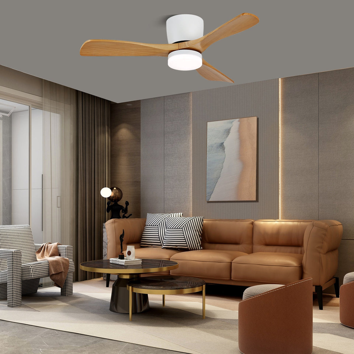 Knox minimalistisch plafondventilator met verlichting