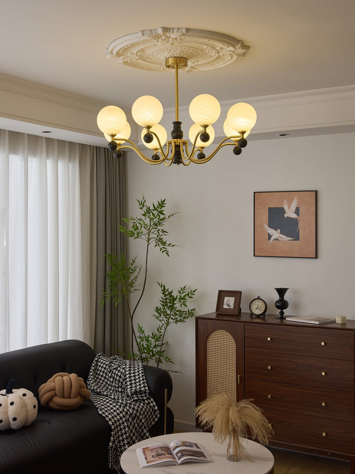 Ershaan sfeer elegantie vintage messing hout kroonluchter