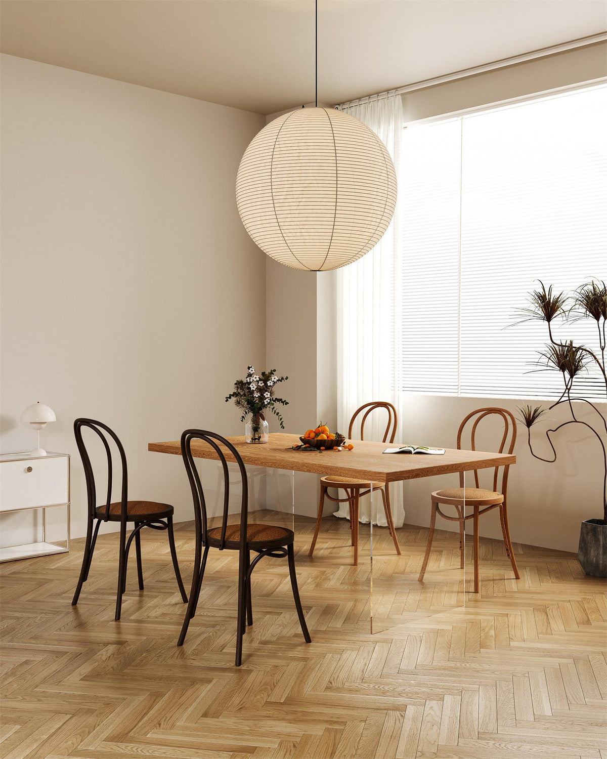 Noveno hanglamp met Washi-papier rond