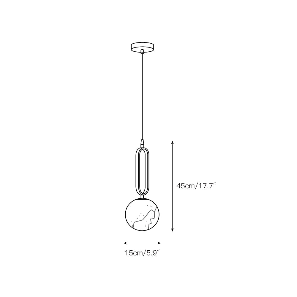 Gloruvyd Minimalistische hanglamp met balvormige kap in albast