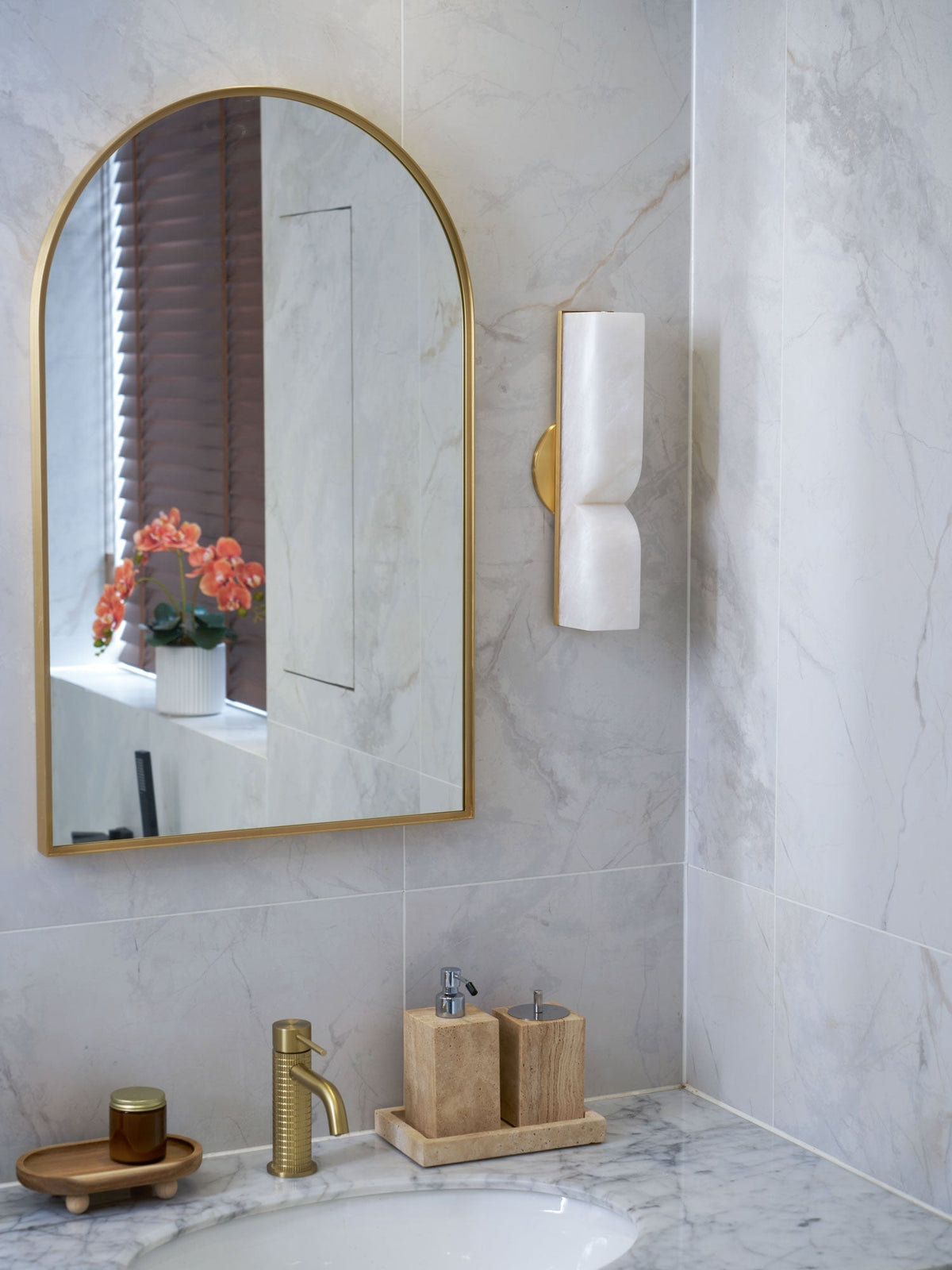 Niveelle Albast Rechthoekige wandlamp