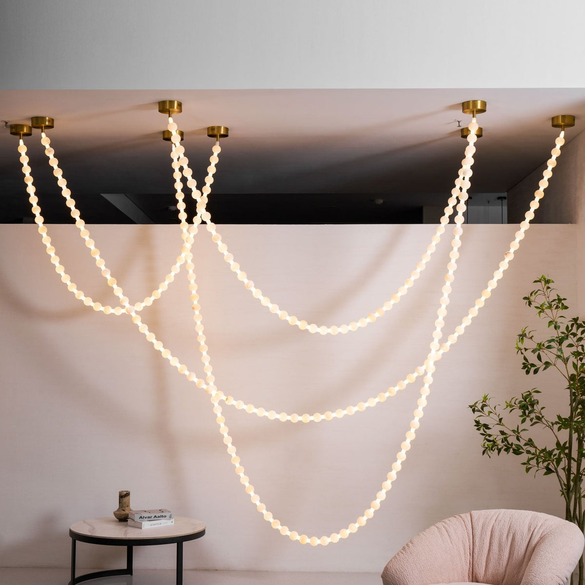 Grempt albast Pearl Necklace Kroonluchter