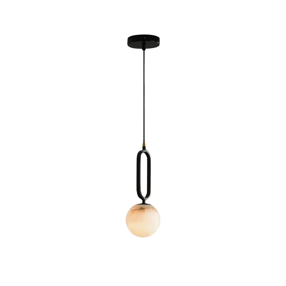 Gloruvyd Minimalistische hanglamp met balvormige kap in albast
