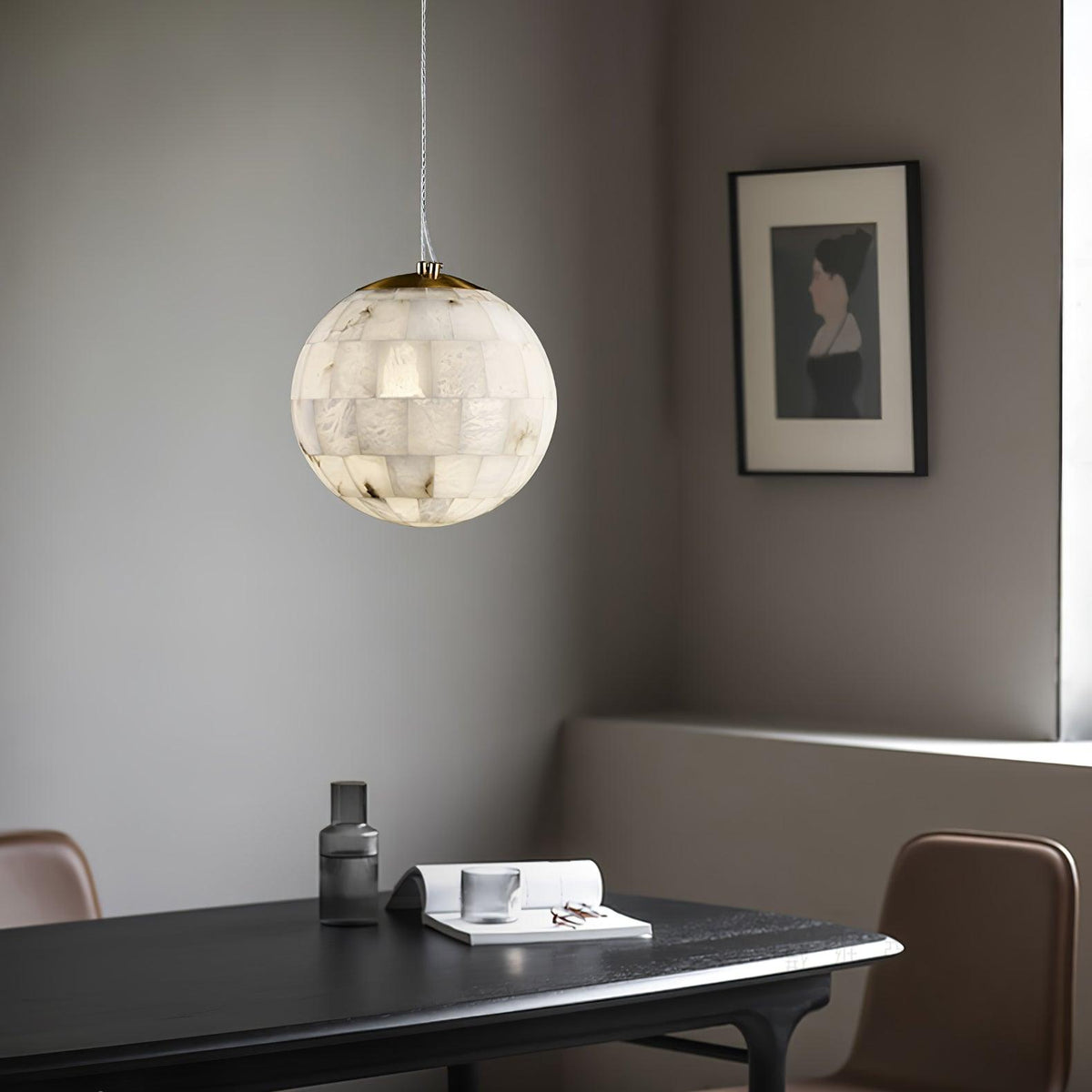 Amo albasten hanglamp bolvormig