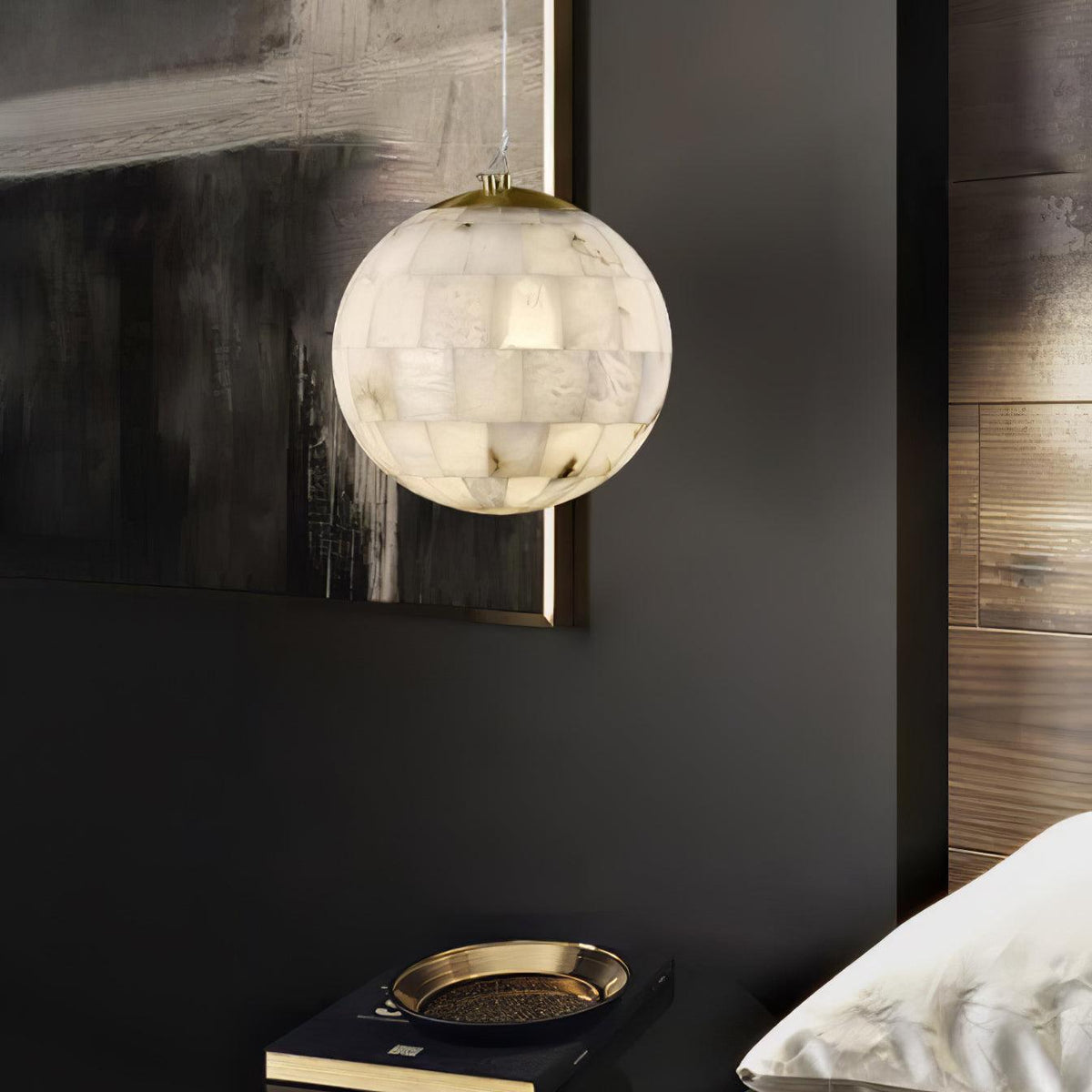 Amo albasten hanglamp bolvormig