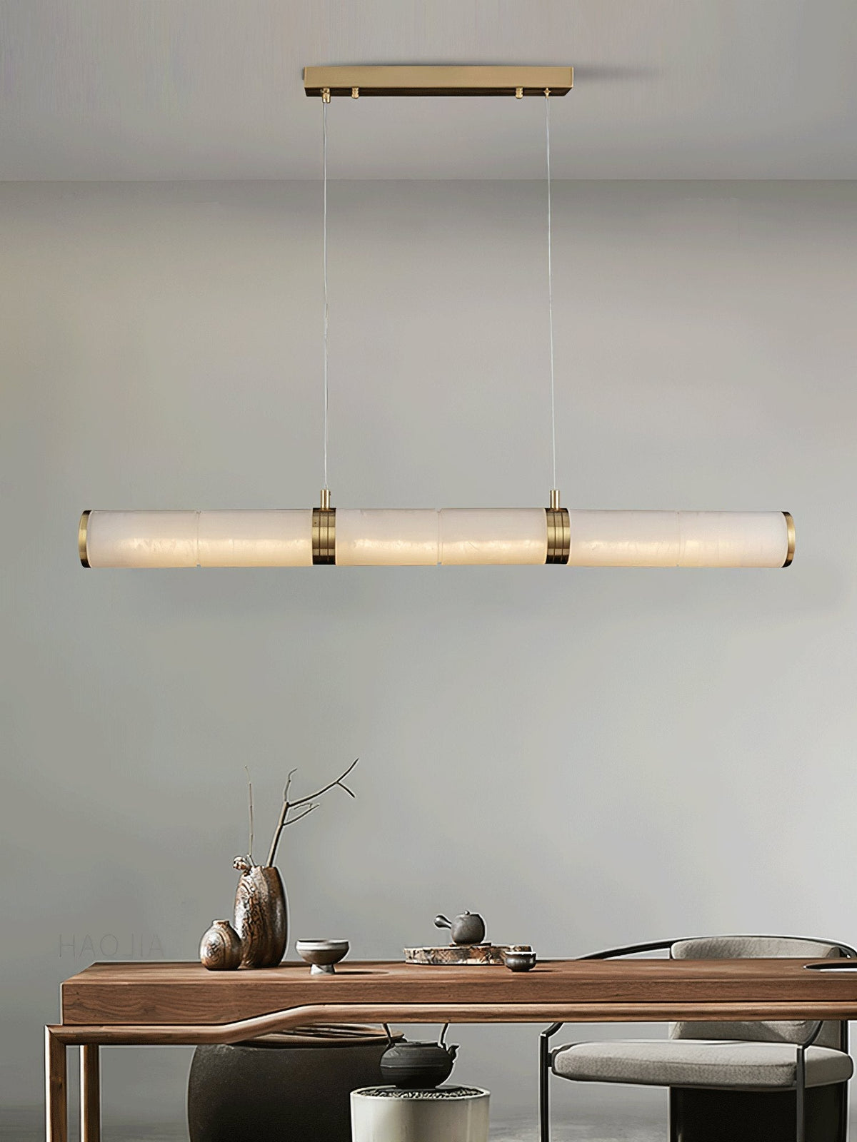 Gevrel minimalistisch hanglamp van albast