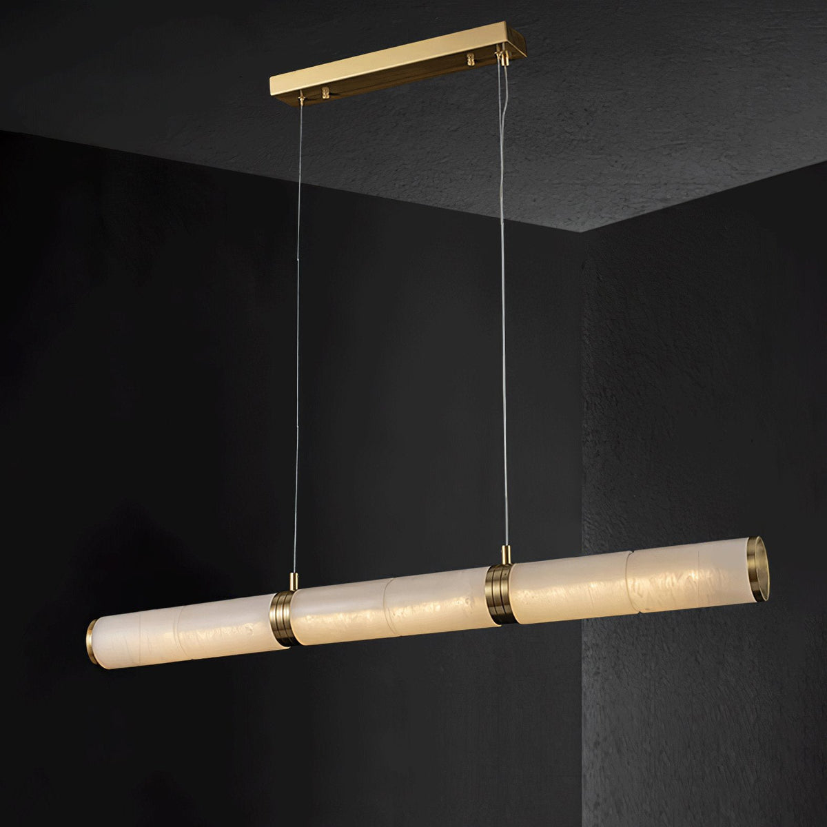 Gevrel minimalistisch hanglamp van albast