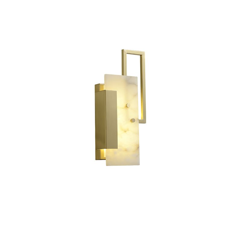 Albinelle albasten wandlamp met goudkleurig frame