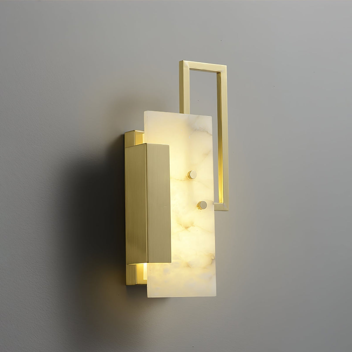 Albinelle albasten wandlamp met goudkleurig frame