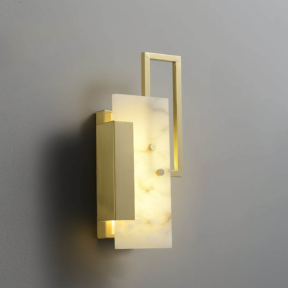 Albinelle albasten wandlamp met goudkleurig frame
