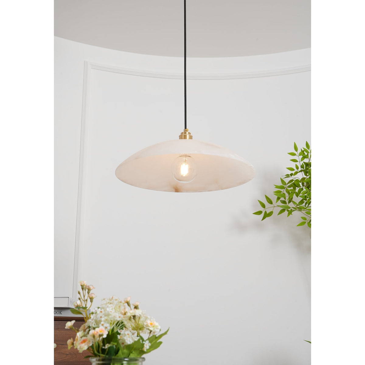Warenol Minimalistische hanglamp van albast