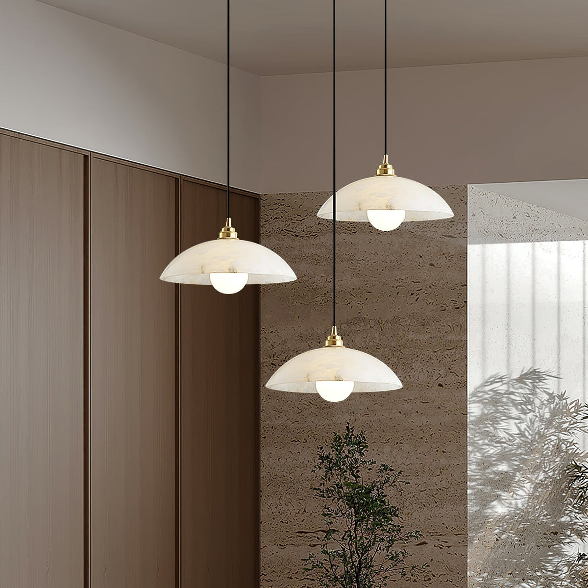 Ljomuvyd Individual Creativity koepelvormige albasten hanglamp