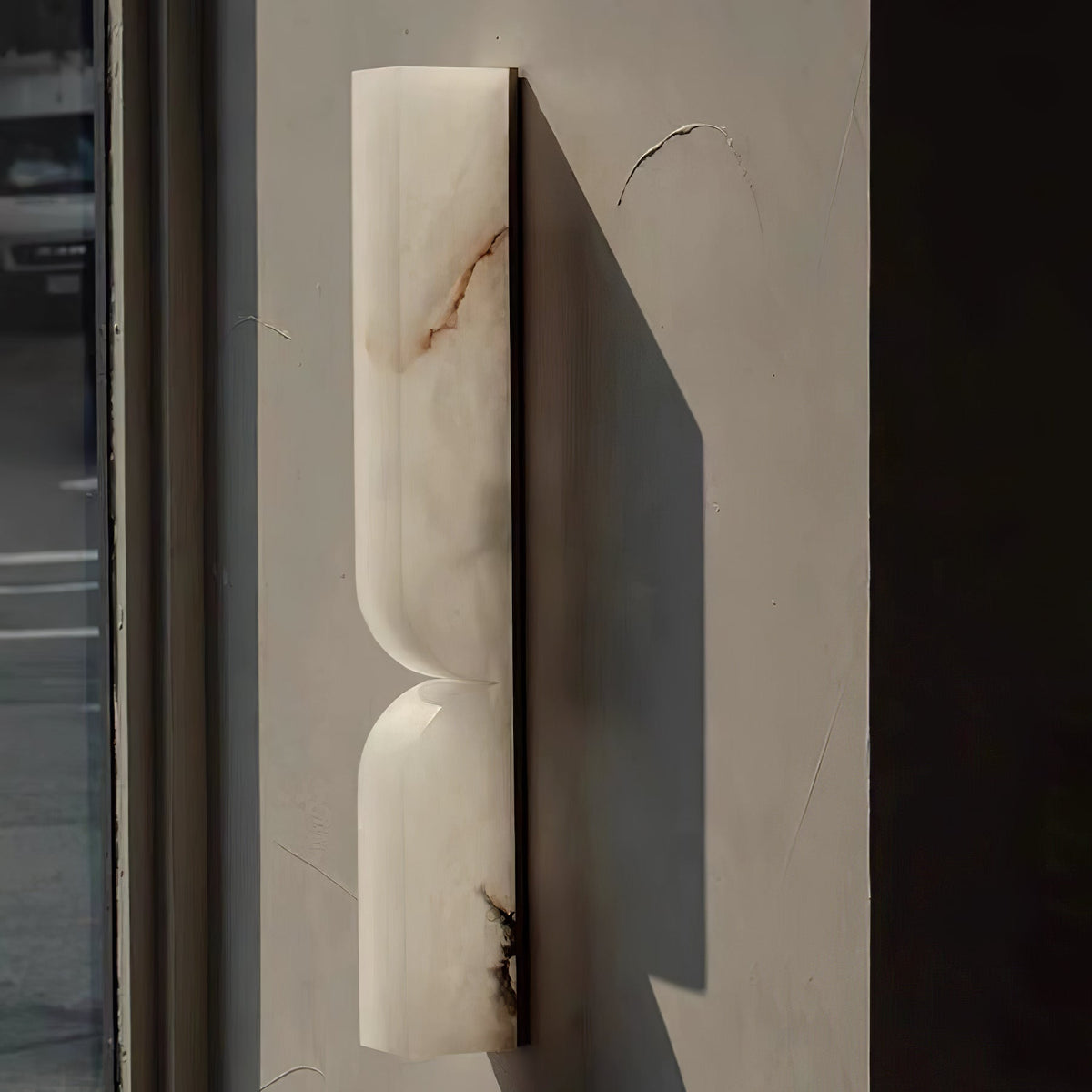 Niveelle Albast Rechthoekige wandlamp