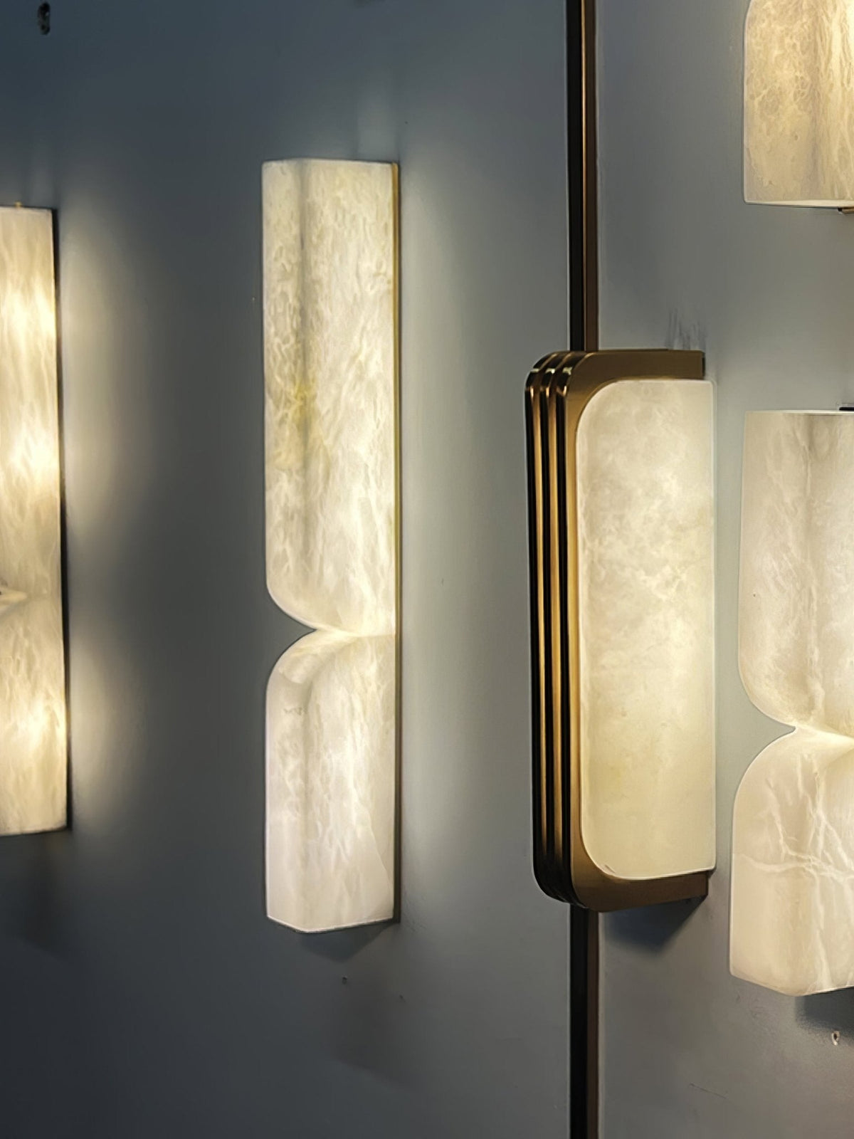 Niveelle Albast Rechthoekige wandlamp