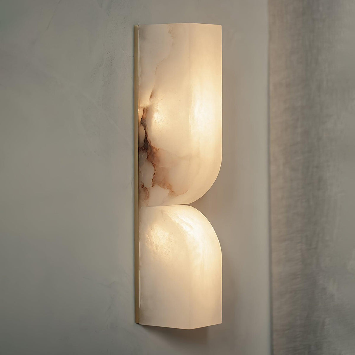 Lena Albast rechthoekige wandlamp met stekker