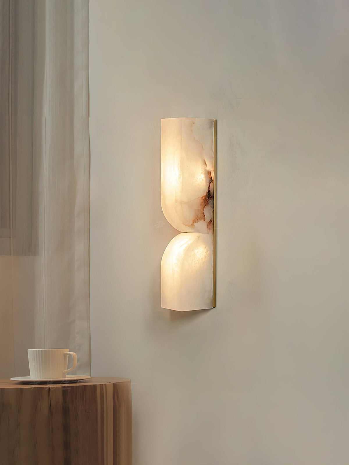 Niveelle Albast Rechthoekige wandlamp