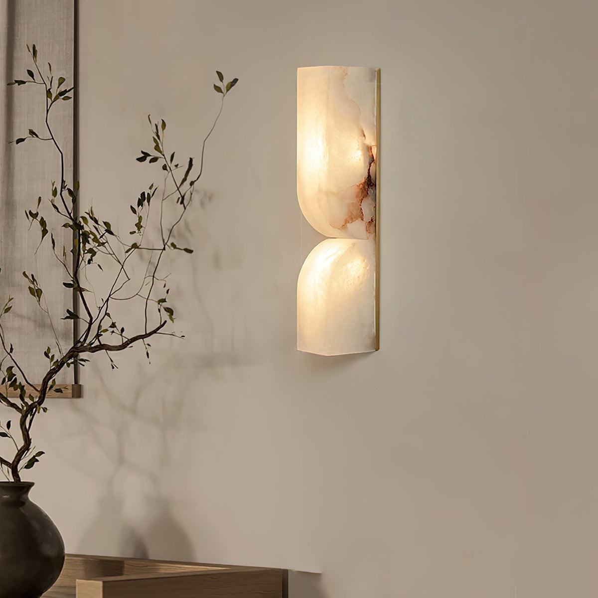 Niveelle Albast Rechthoekige wandlamp