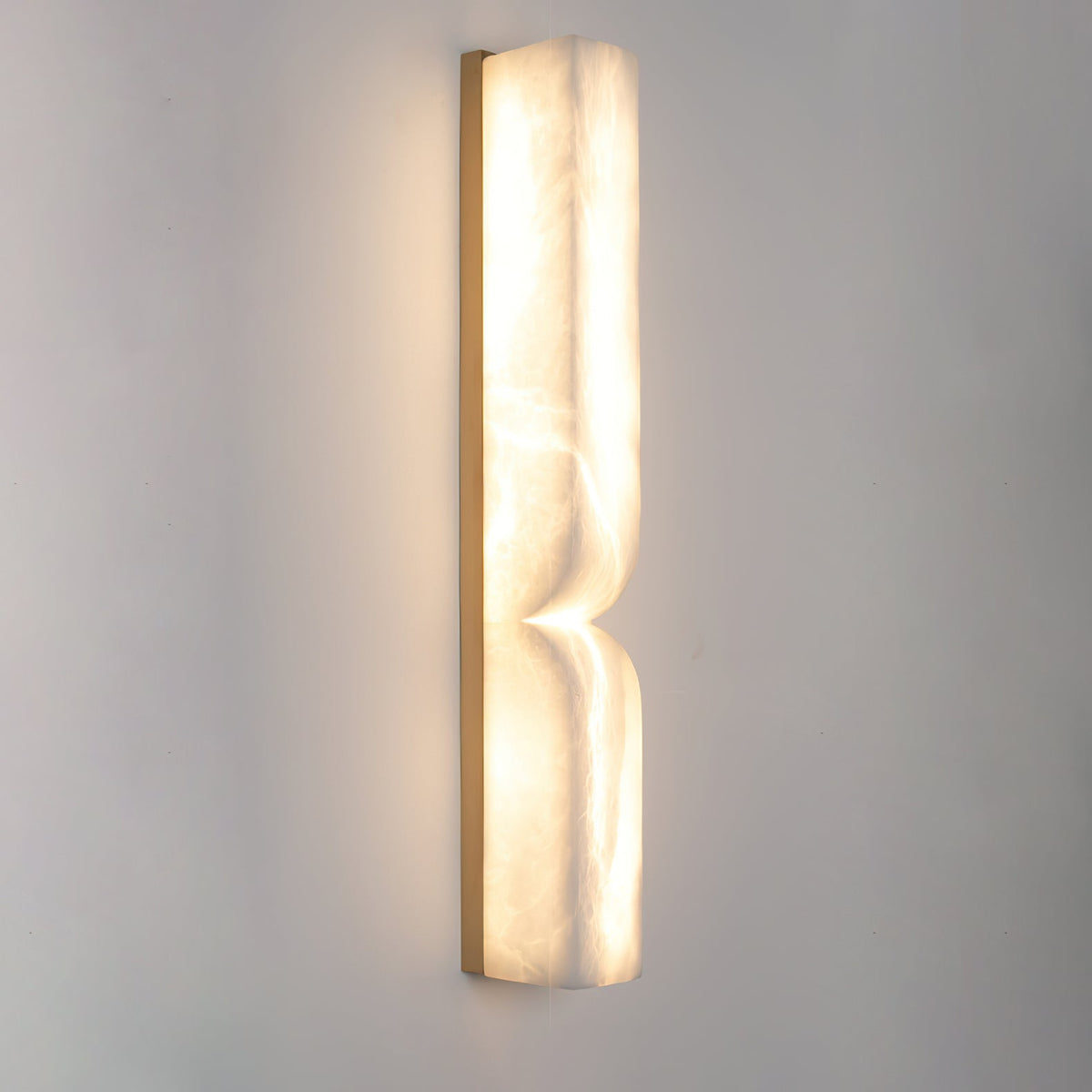 Lena Albast rechthoekige wandlamp met stekker