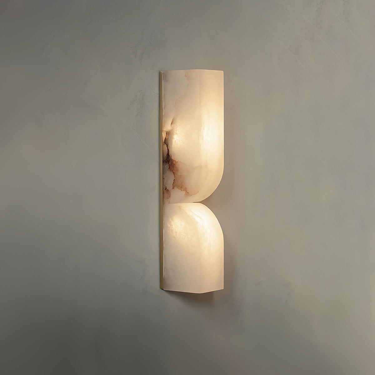 Lena Albast rechthoekige wandlamp met stekker
