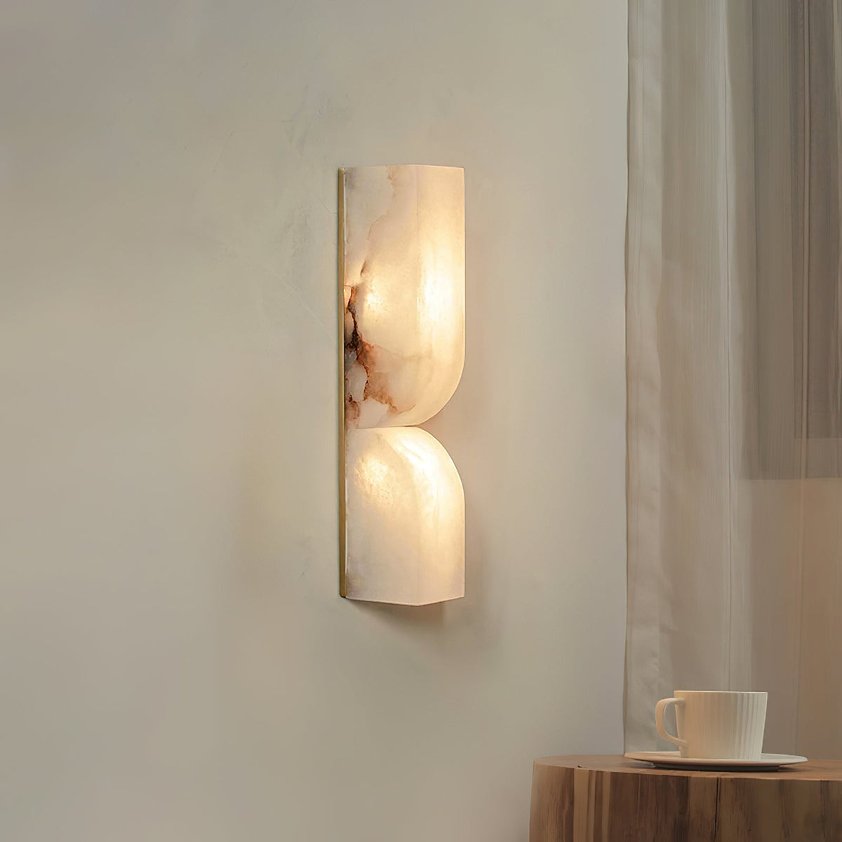 Niveelle Albast Rechthoekige wandlamp