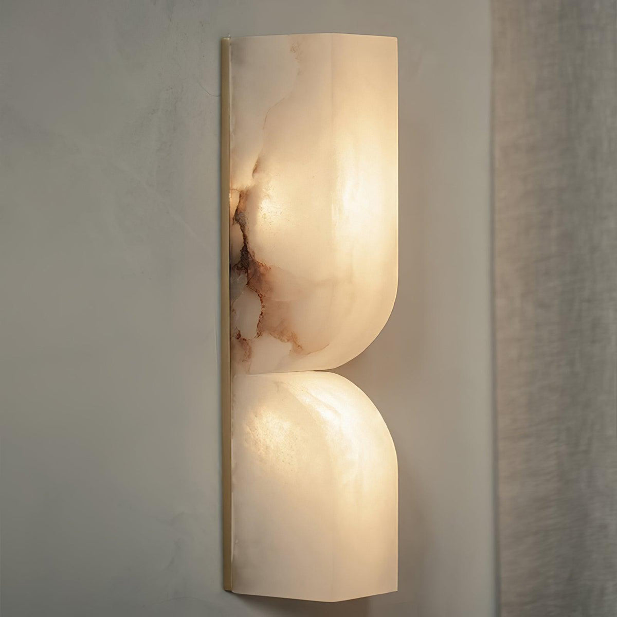 Lena Albast rechthoekige wandlamp met stekker