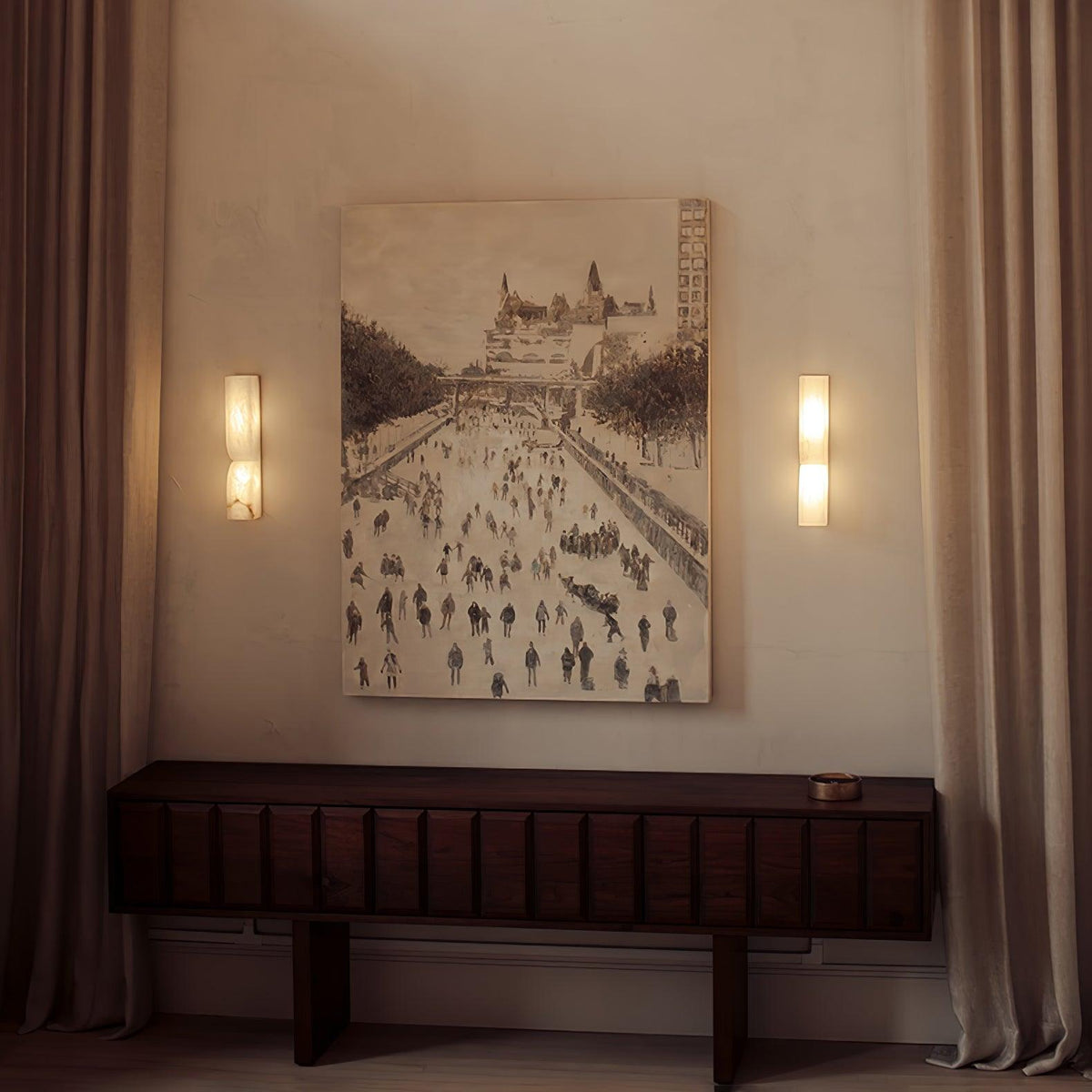 Niveelle Albast Rechthoekige wandlamp
