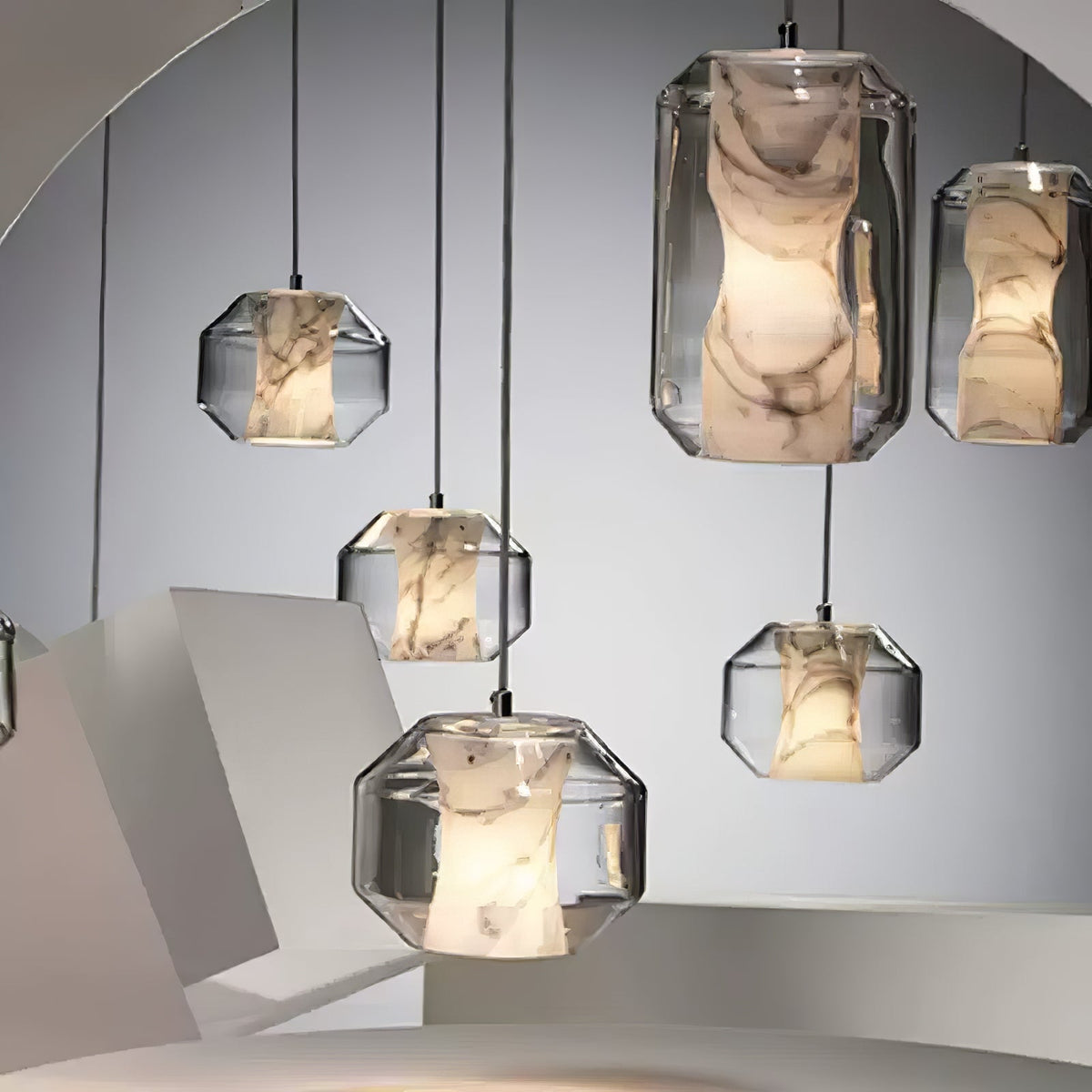 Aveneriella hanglamp albast