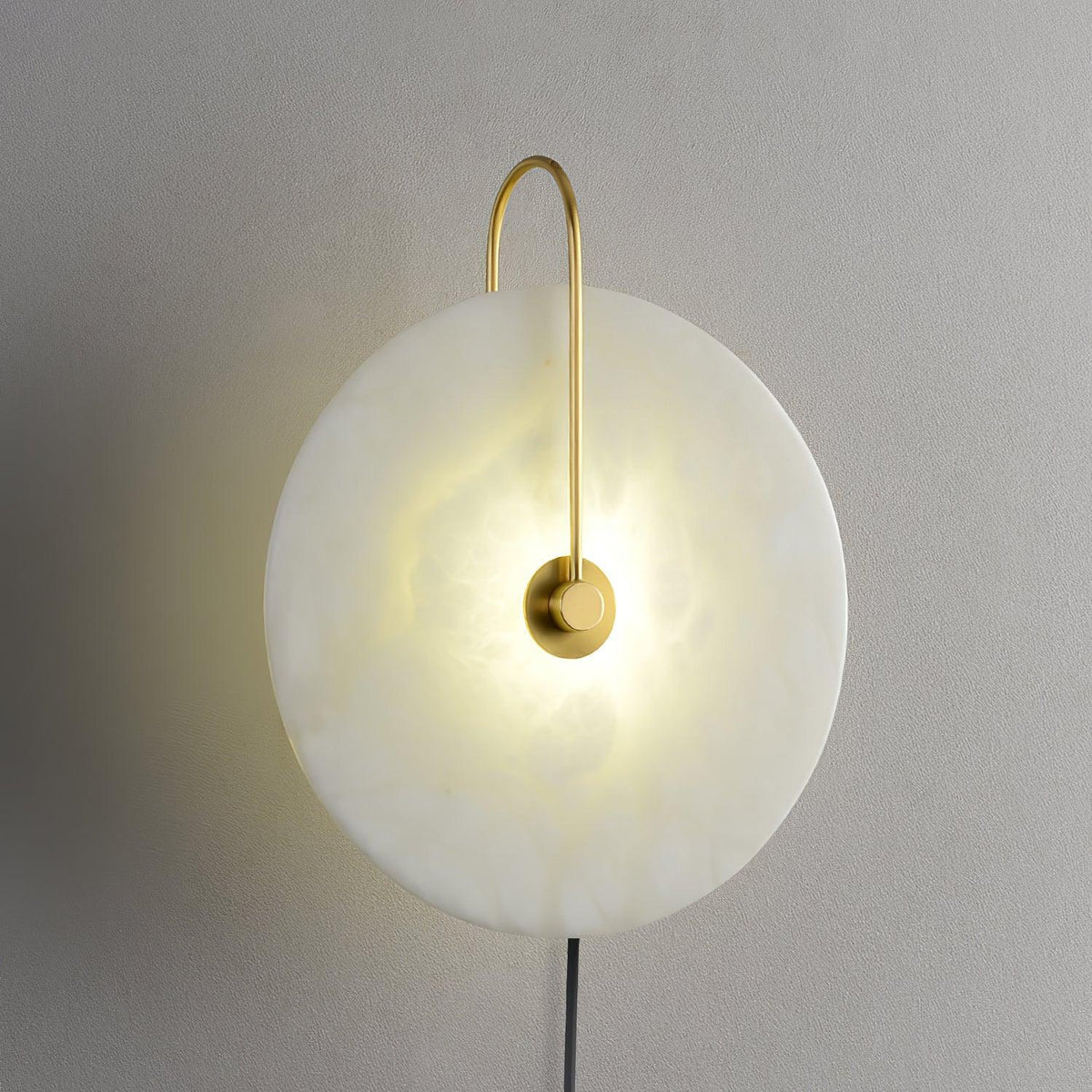 Albeaine Albast bollen wandlamp met Stekker