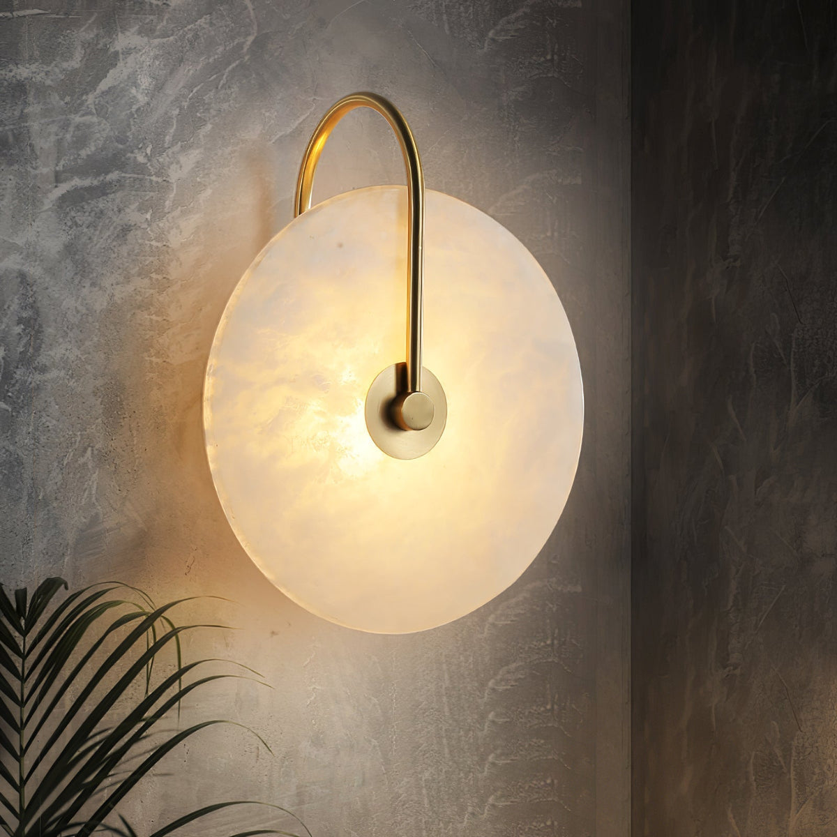 Albeaine Albast bollen wandlamp met Stekker