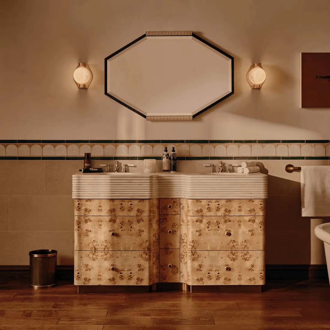 Caldrien Albast bol albasten wandlamp