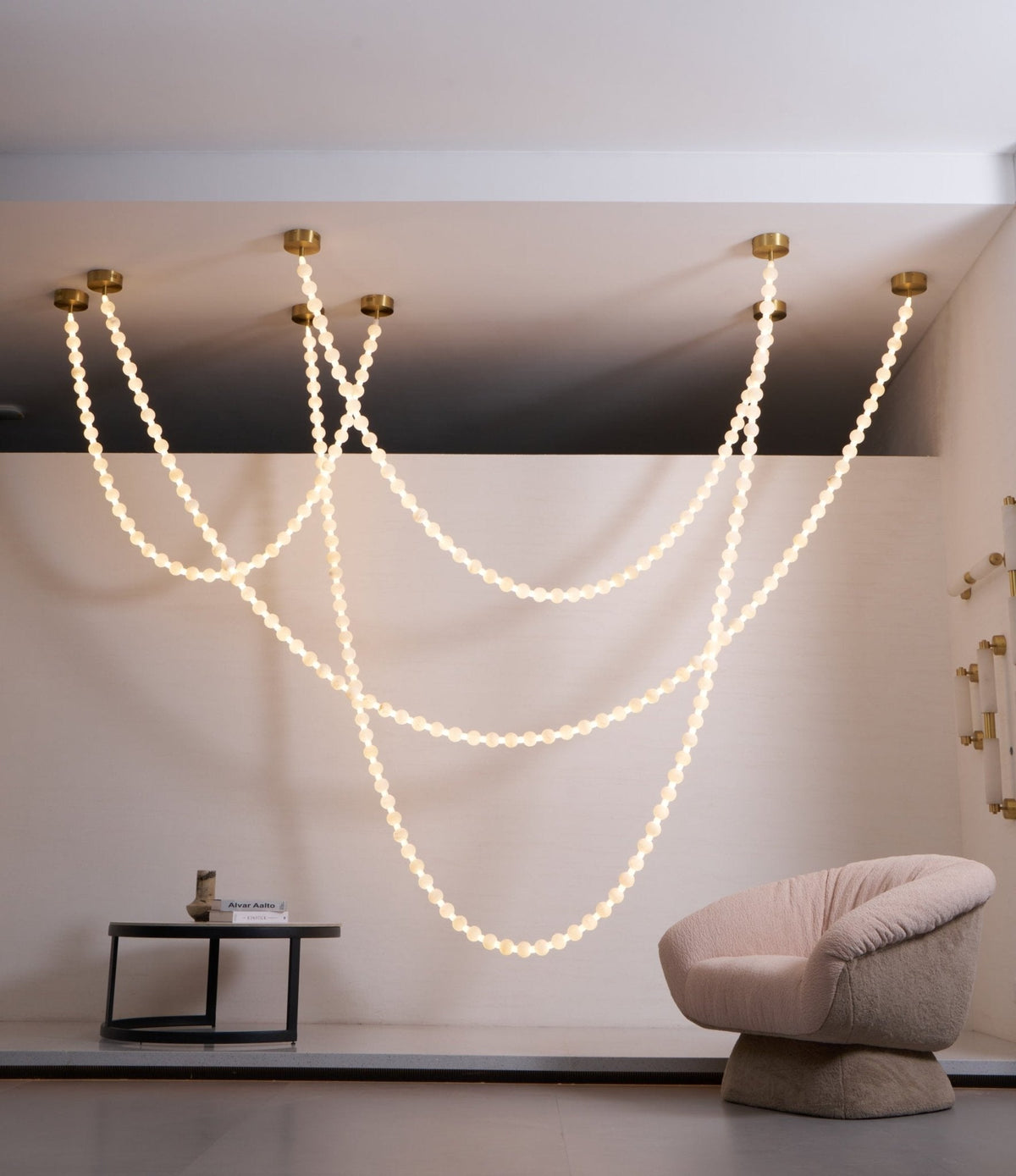 Grempt albast Pearl Necklace Kroonluchter