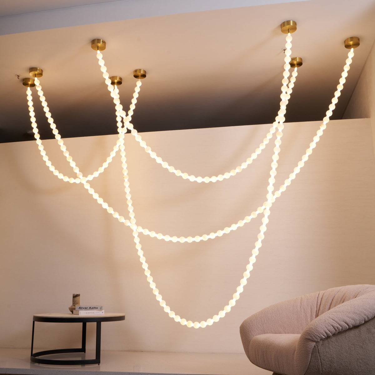 Grempt albast Pearl Necklace Kroonluchter