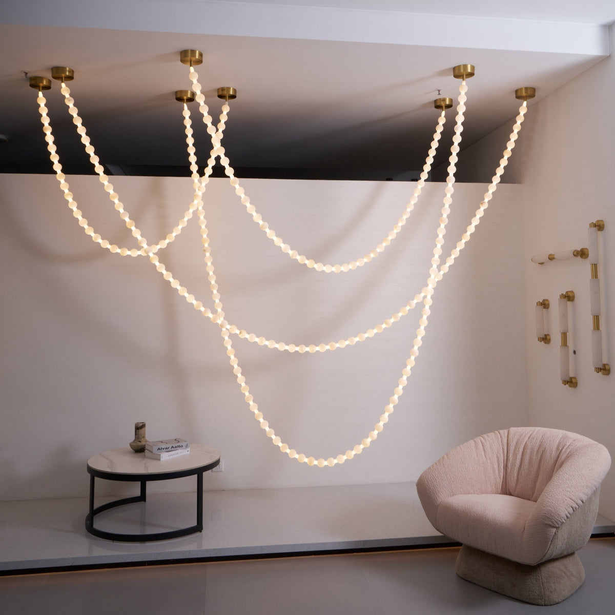 Grempt albast Pearl Necklace Kroonluchter