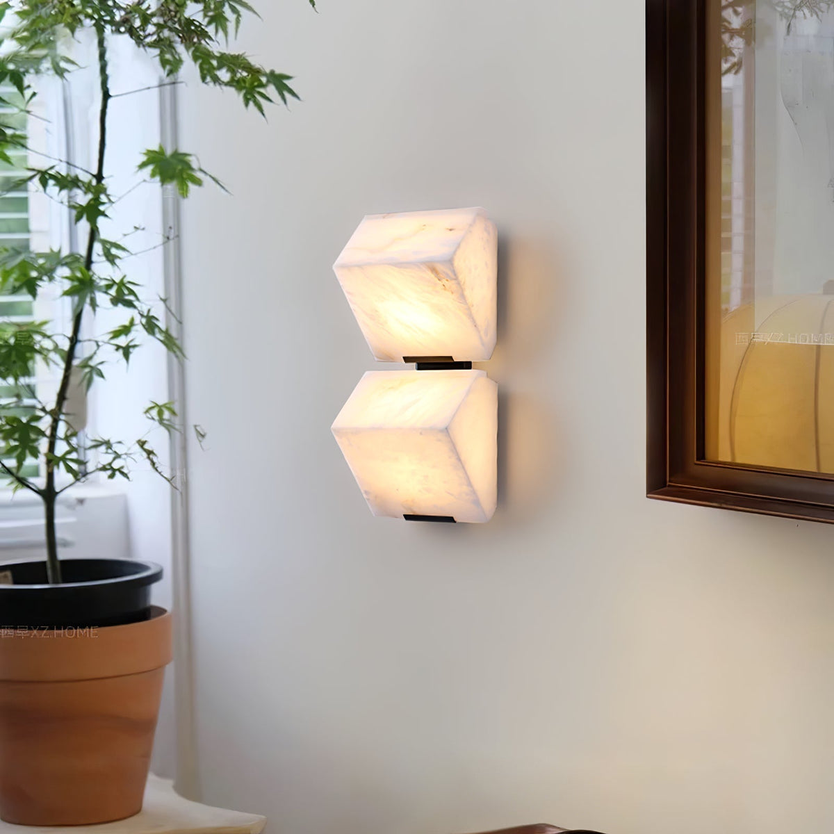 Niviella albasten wandlamp met stekker voor de trap