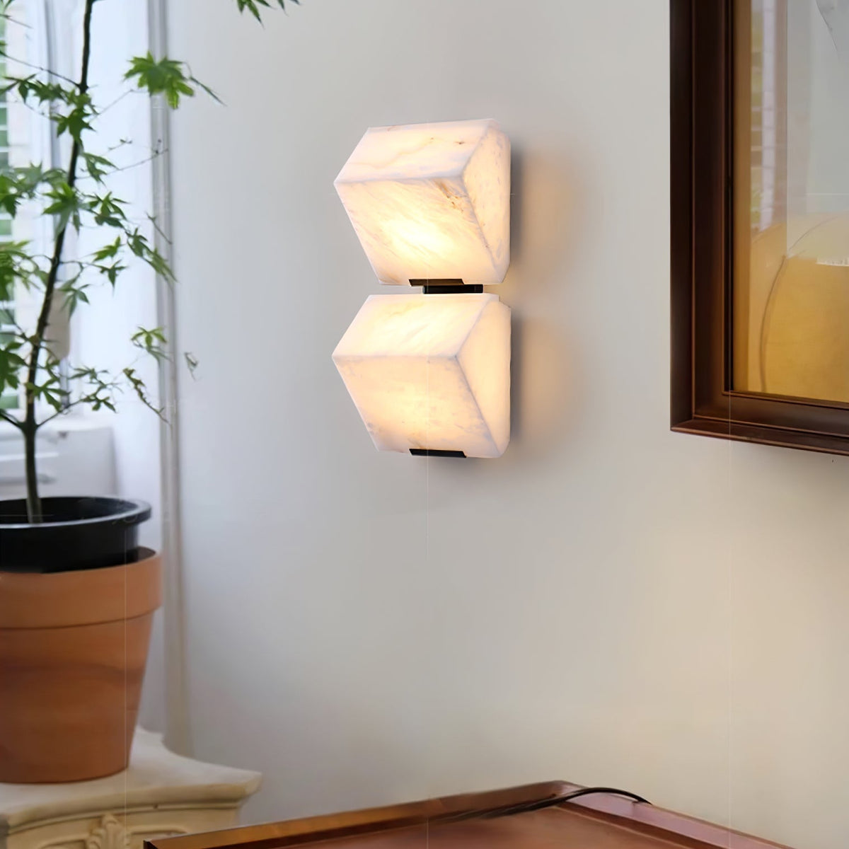 Niviella albasten wandlamp met stekker voor de trap
