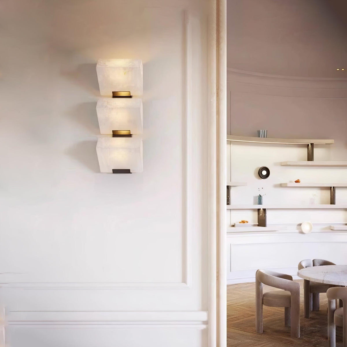 Niviella albasten wandlamp met stekker voor de trap