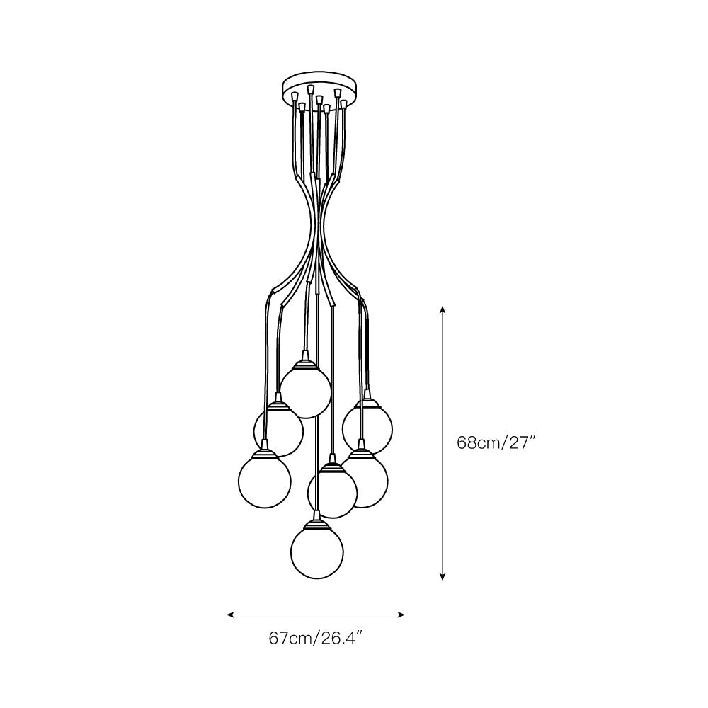 Zoruvyi Moderne Minimalistische Ball Drop glas Kroonluchter