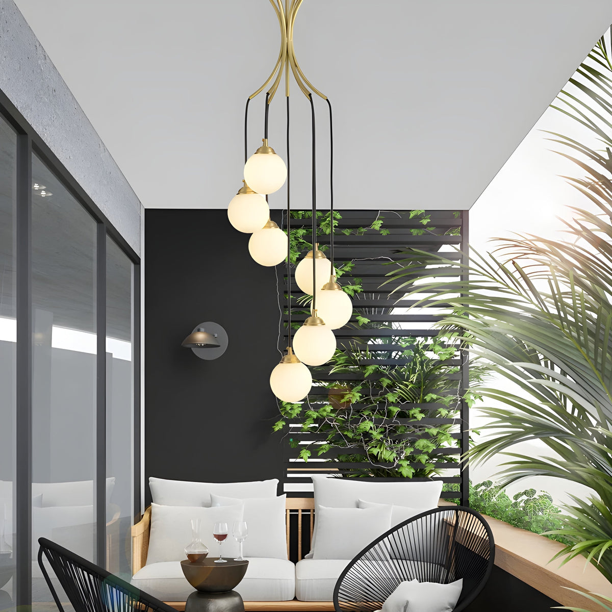 Zoruvyi Moderne Minimalistische Ball Drop glas Kroonluchter