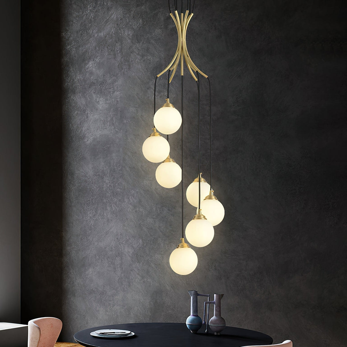 Zoruvyi Moderne Minimalistische Ball Drop glas Kroonluchter
