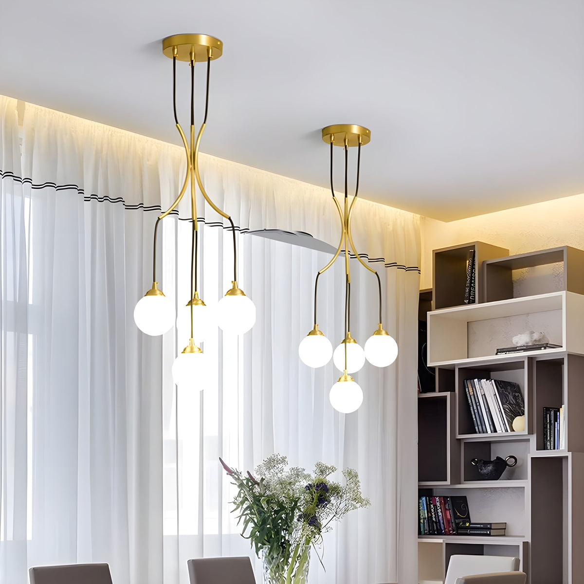 Zoruvyi Moderne Minimalistische Ball Drop glas Kroonluchter