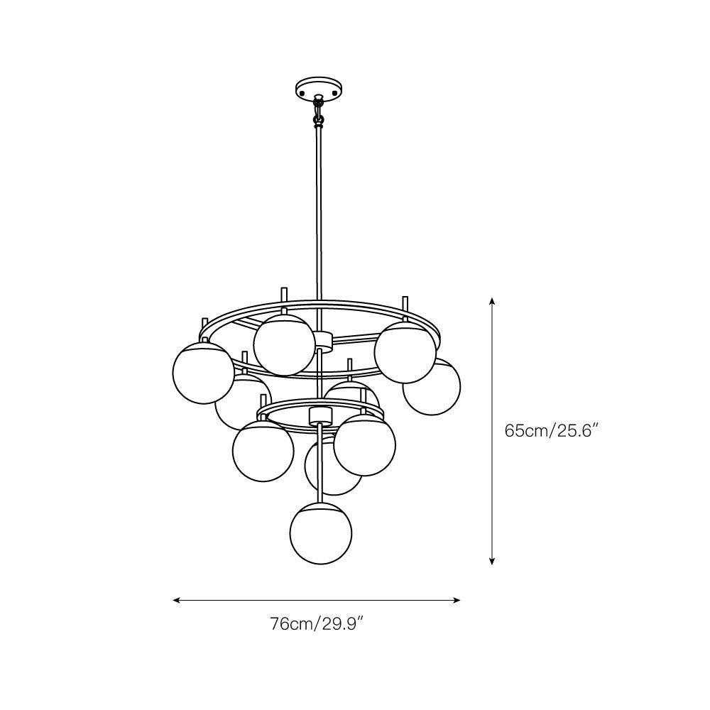 Ornuvyn moderne minimalistische kroonluchter van glas