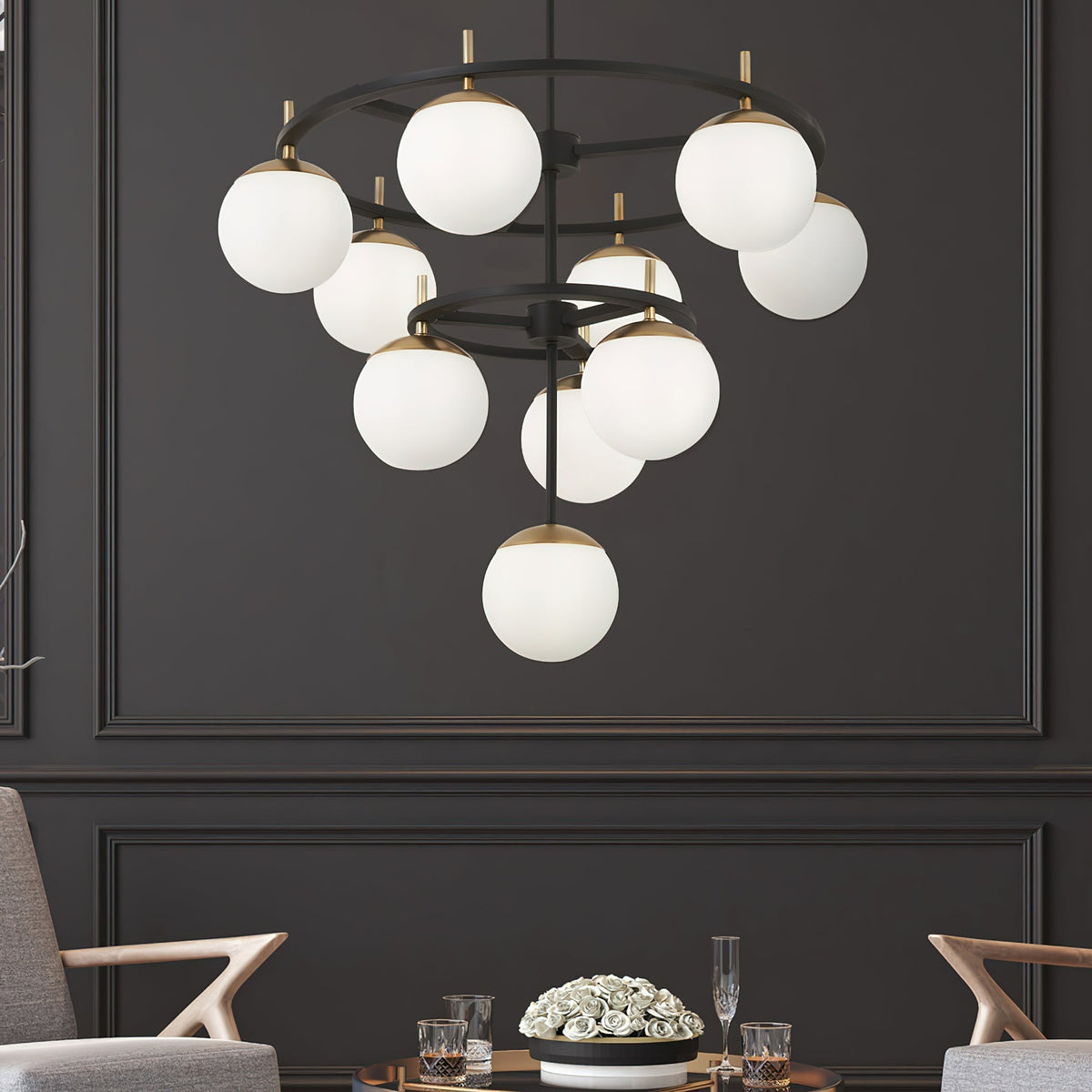Ornuvyn moderne minimalistische kroonluchter van glas