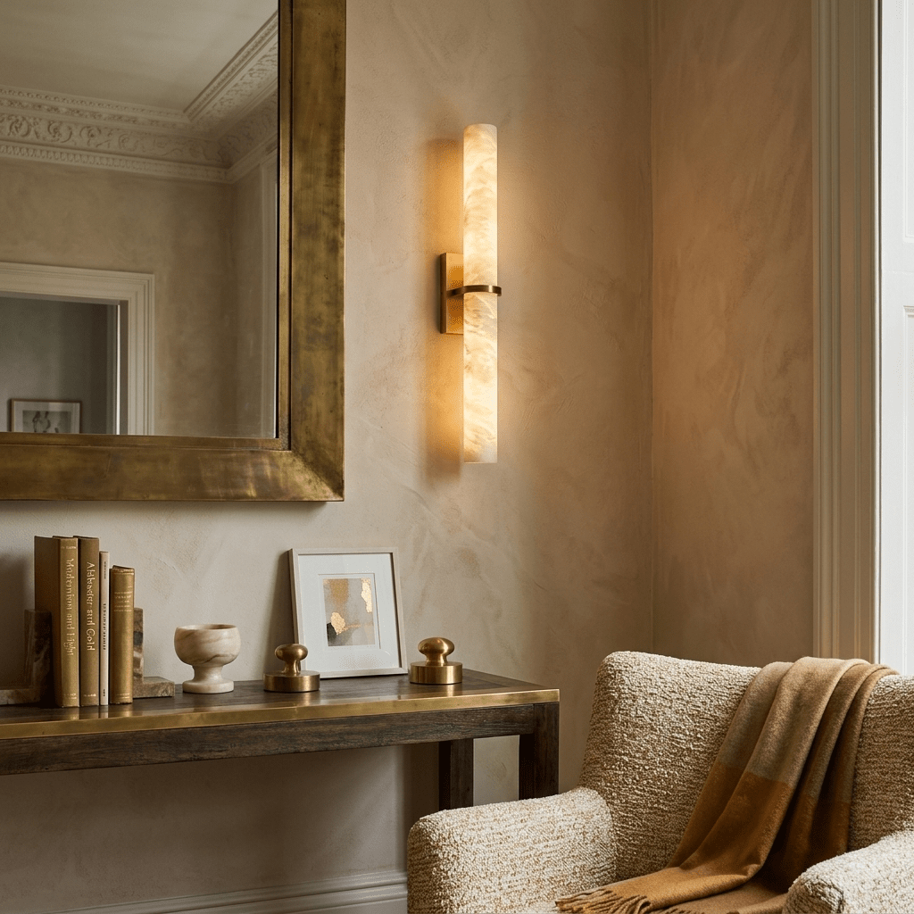 Cyprien albasten wandlamp