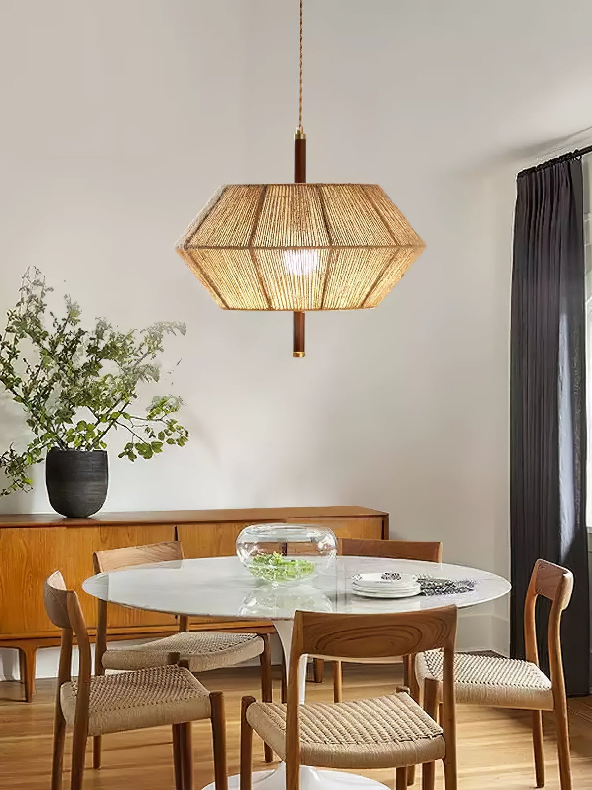 Vintage hanglamp van rotan